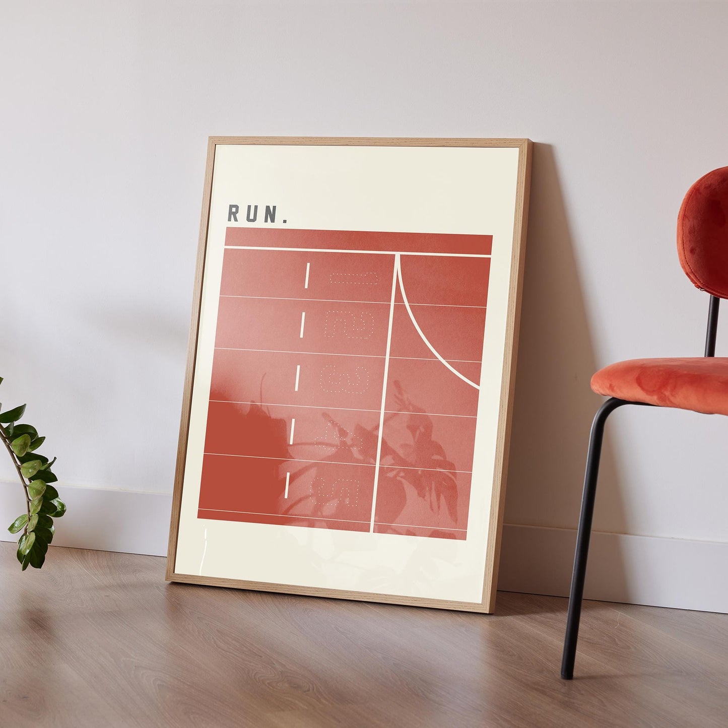 Run Poster | Minimalist Running Wall Art, Track Lane Print, Runner Gift, Marathon Decor, Athletic Training Poster, Premium Poster