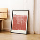 Black-framed Run track artwork displayed in an interior setting.