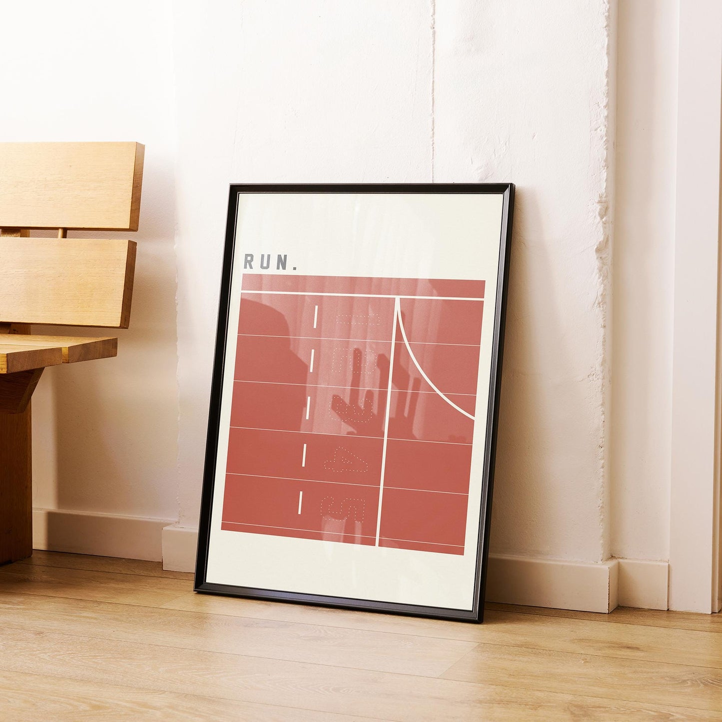 Run Poster | Minimalist Running Wall Art, Track Lane Print, Runner Gift, Marathon Decor, Athletic Training Poster, Premium Poster