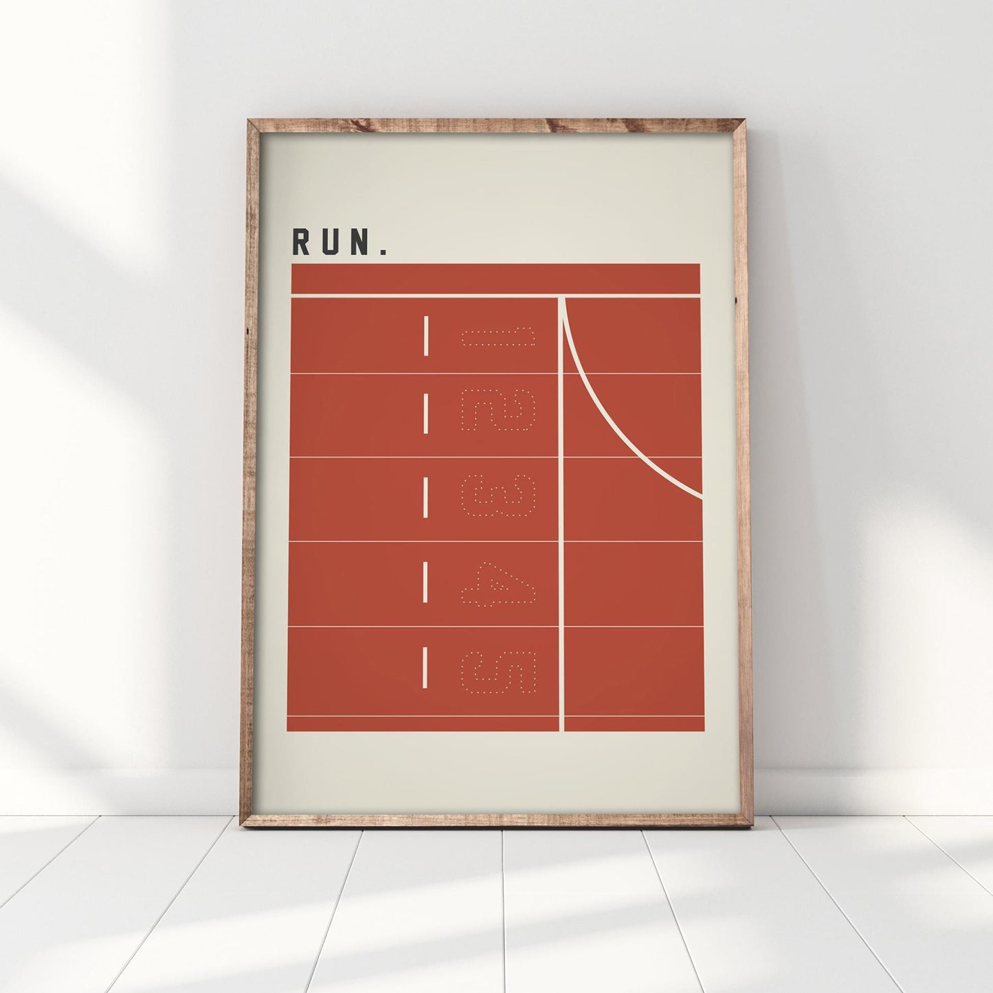 Run Poster | Minimalist Running Wall Art, Track Lane Print, Runner Gift, Marathon Decor, Athletic Training Poster, Premium Poster