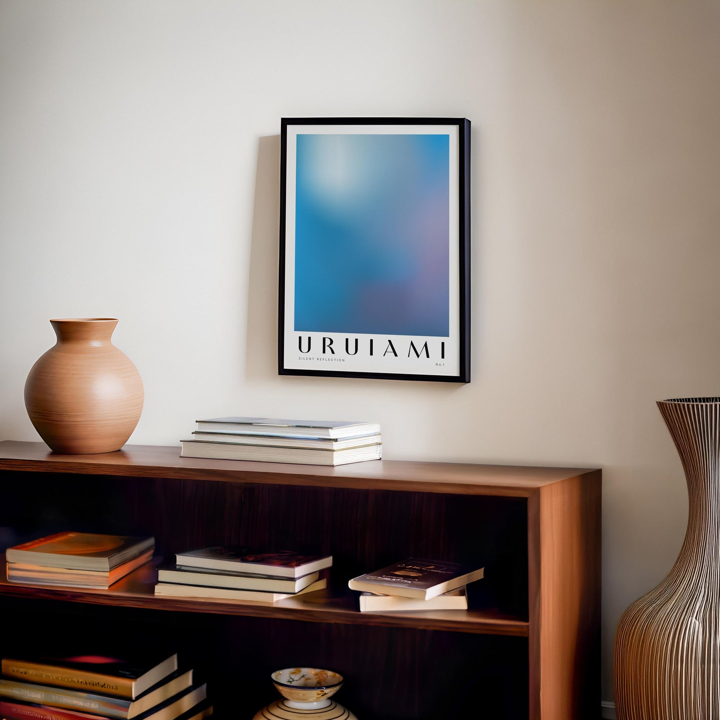 Silent Reflection No.1 | Minimalist Blue Gradient Art Print, Modern Abstract Wall Art, Meditation Room Decor, Yoga Studio Decor