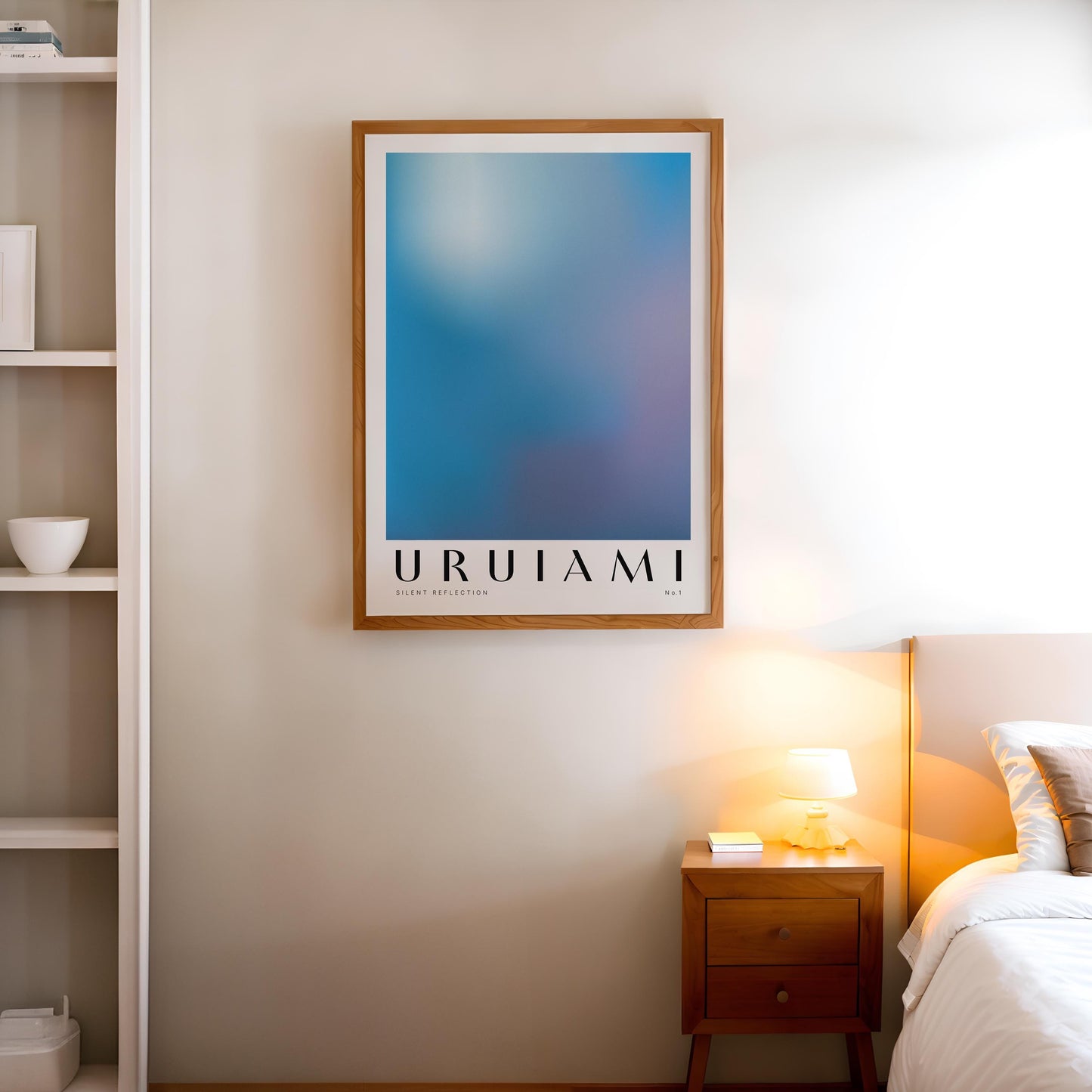 Silent Reflection No.1 | Minimalist Blue Gradient Art Print, Modern Abstract Wall Art, Meditation Room Decor, Yoga Studio Decor