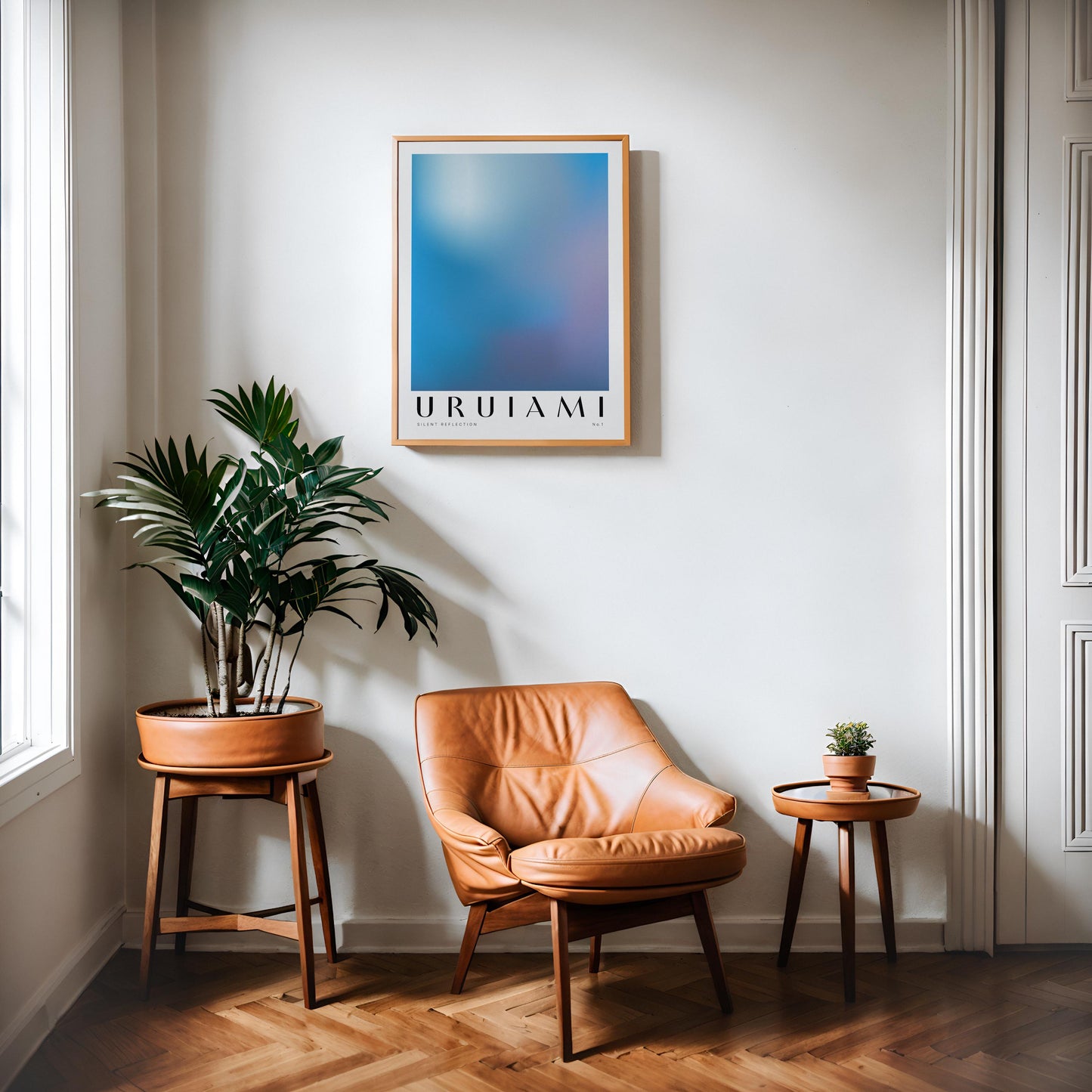 Silent Reflection No.1 | Minimalist Blue Gradient Art Print, Modern Abstract Wall Art, Meditation Room Decor, Yoga Studio Decor
