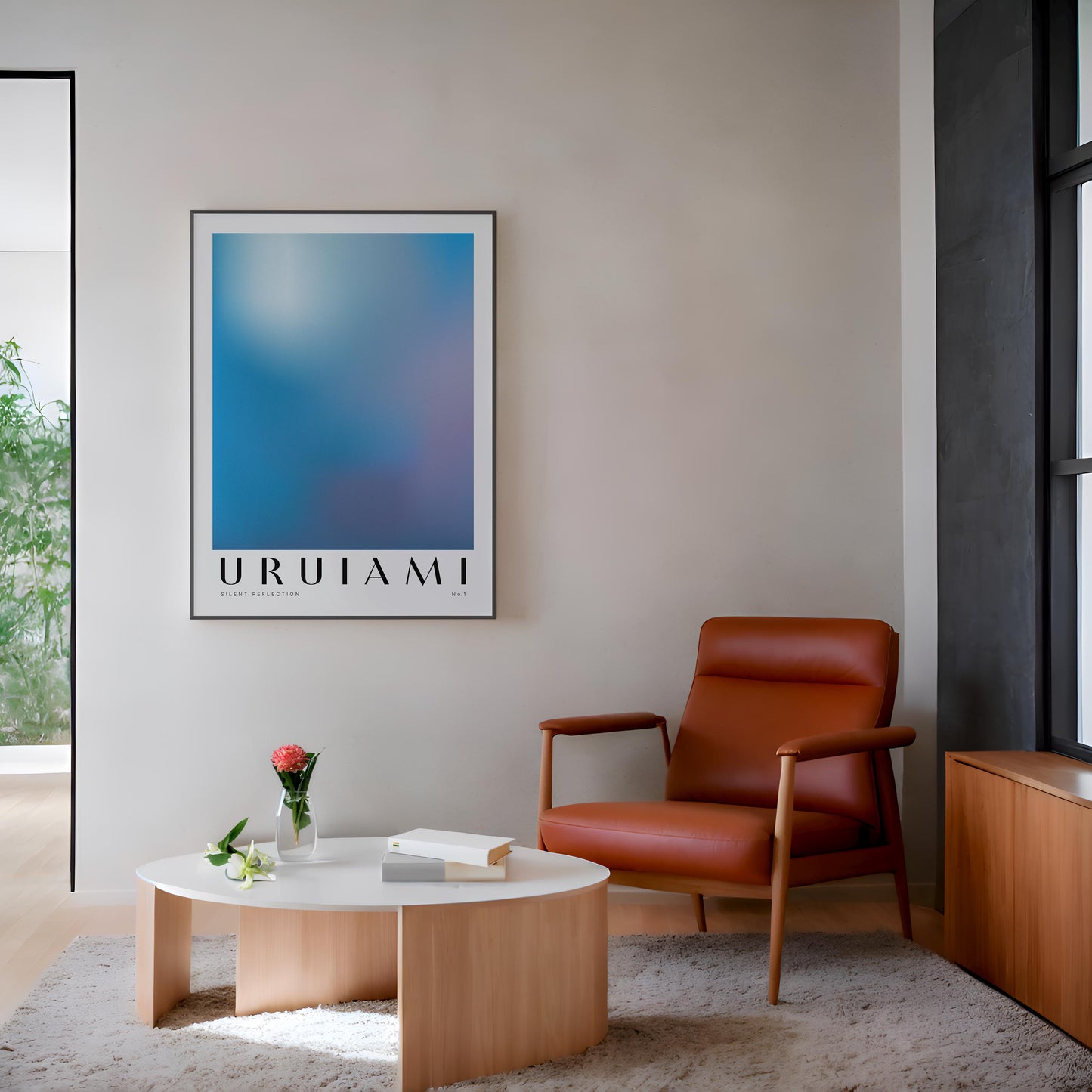 Silent Reflection No.1 | Minimalist Blue Gradient Art Print, Modern Abstract Wall Art, Meditation Room Decor, Yoga Studio Decor