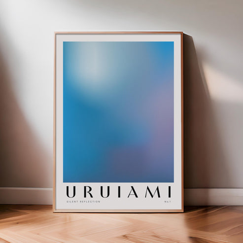 Silent Reflection No.1 | Minimalist Blue Gradient Art Print, Modern Abstract Wall Art, Meditation Room Decor, Yoga Studio Decor
