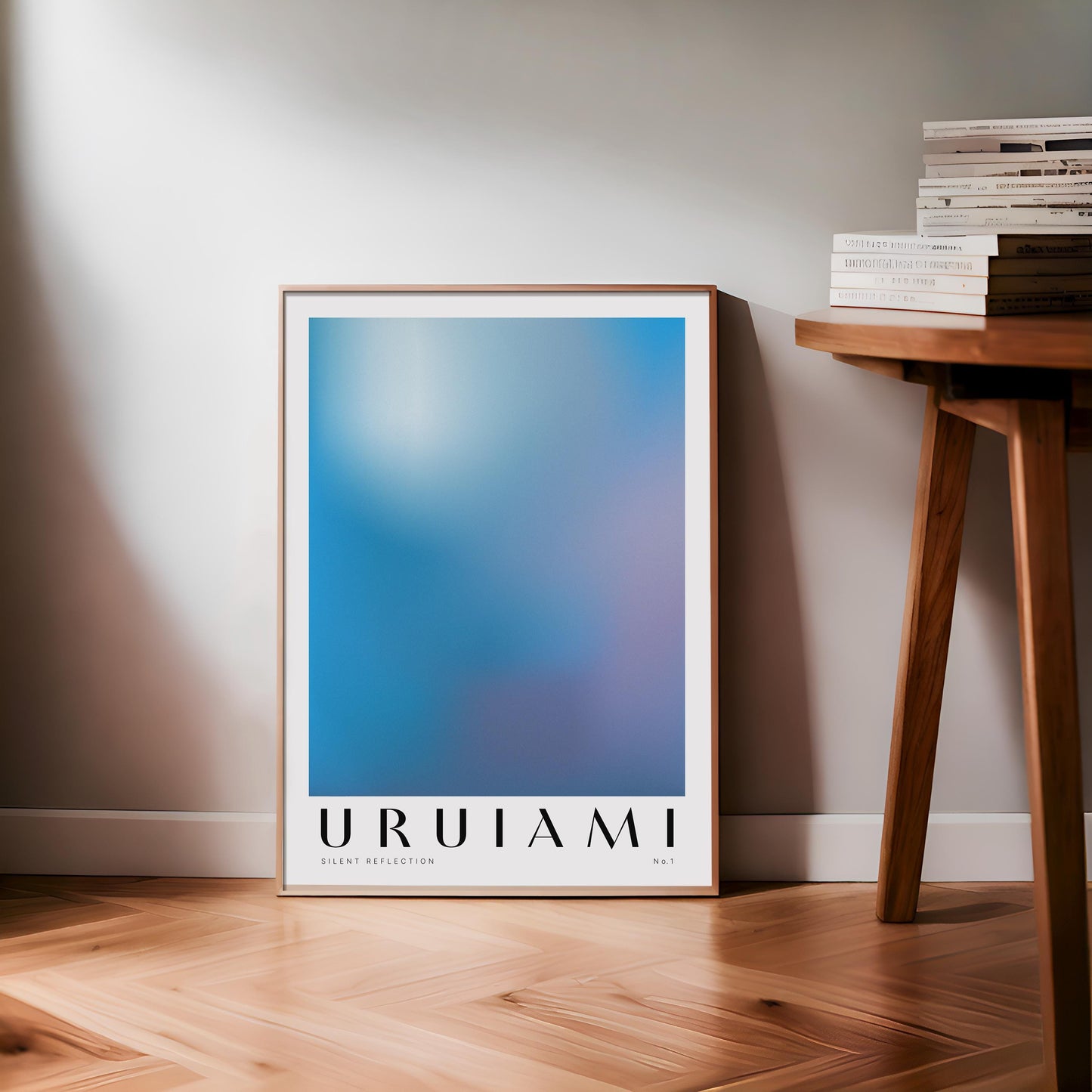 Silent Reflection No.1 | Minimalist Blue Gradient Art Print, Modern Abstract Wall Art, Meditation Room Decor, Yoga Studio Decor