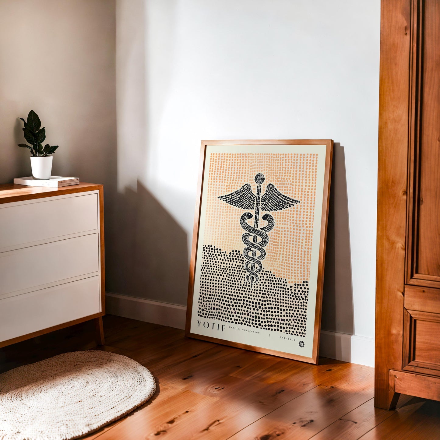Caduceus Print, Abstract Medical Wall Art, Unique Doctor Poster, Med School Grad Present, Nurse Gift, Physician Office Decor