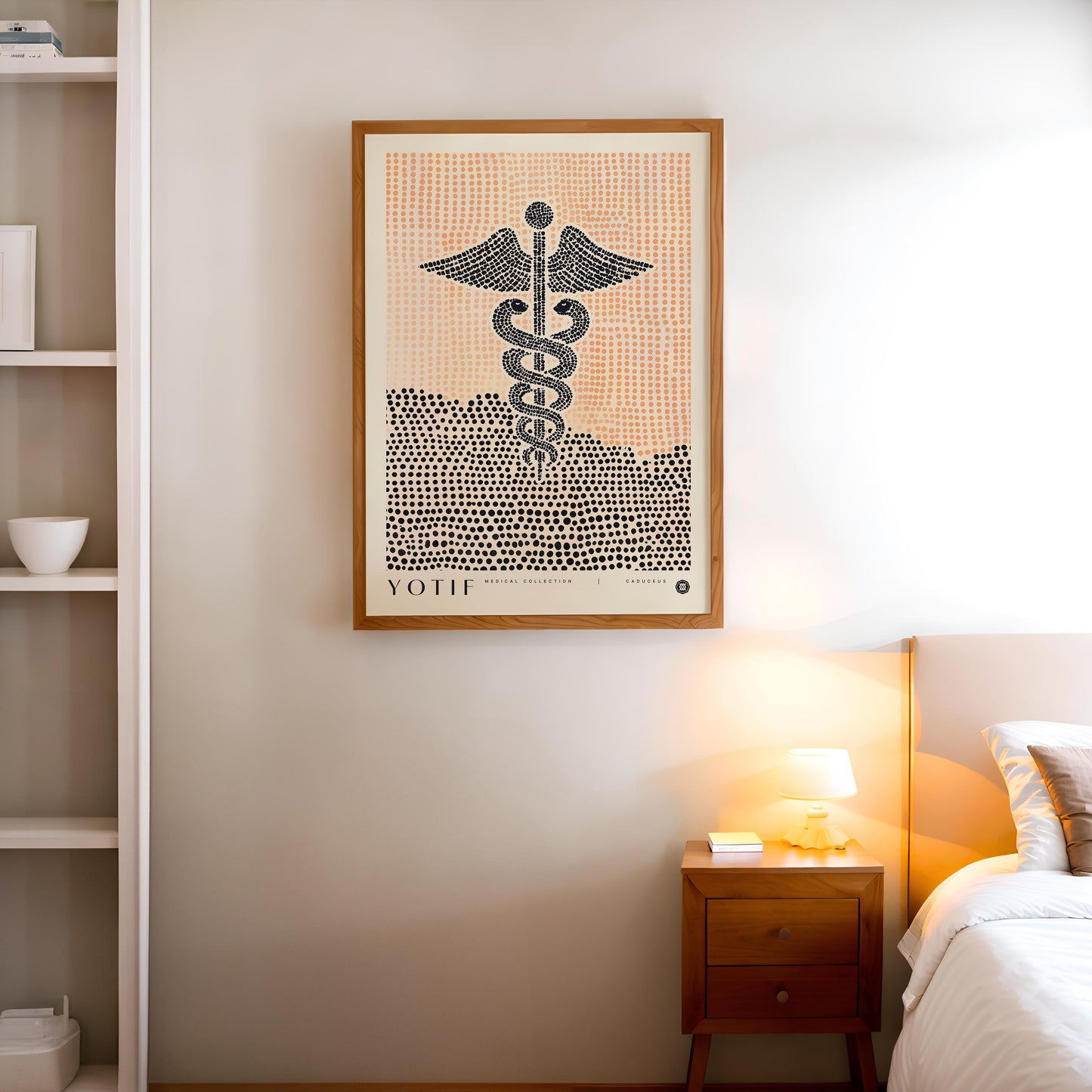 Caduceus Print, Abstract Medical Wall Art, Unique Doctor Poster, Med School Grad Present, Nurse Gift, Physician Office Decor