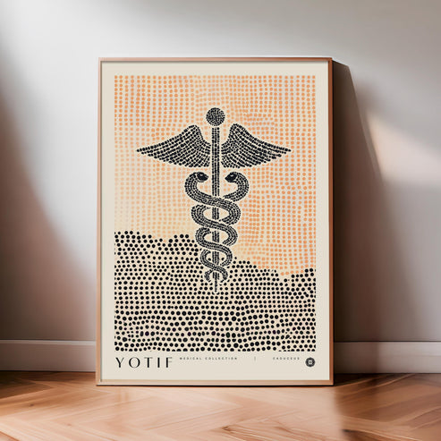 Caduceus Print, Abstract Medical Wall Art, Unique Doctor Poster, Med School Grad Present, Nurse Gift, Physician Office Decor