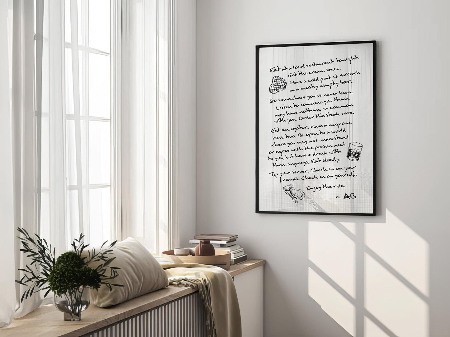 Enjoy The Ride Print - Anthony Bourdain Quote (Black)