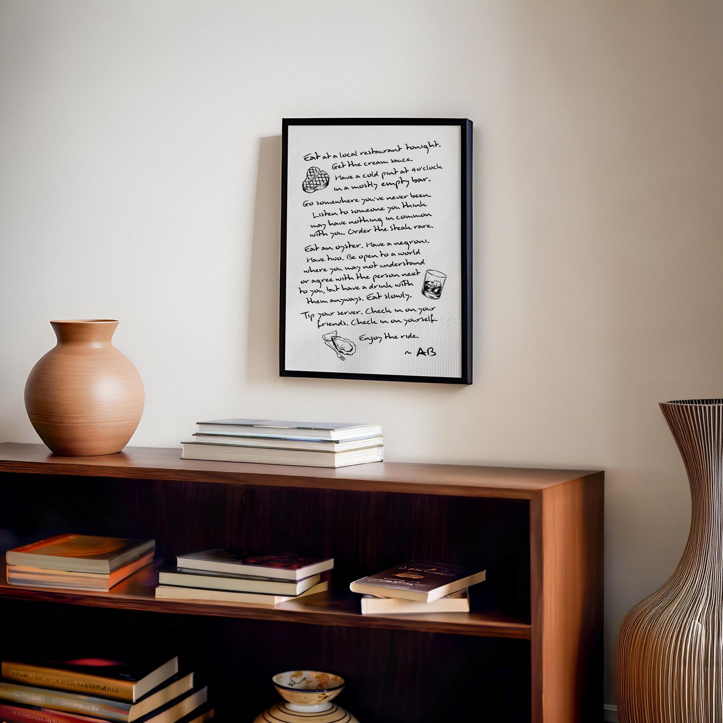 Enjoy The Ride Print - Anthony Bourdain Quote (Black)
