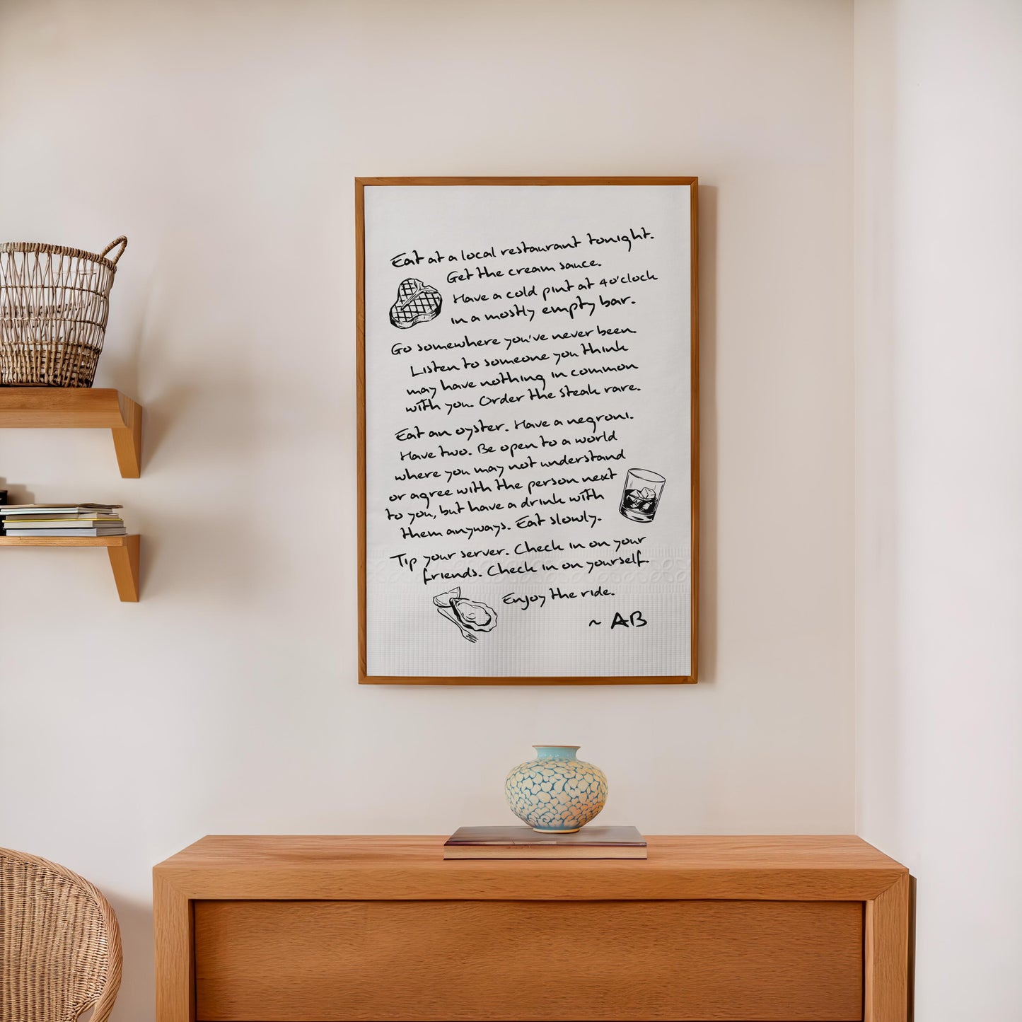 Enjoy The Ride Print - Anthony Bourdain Quote (Black)