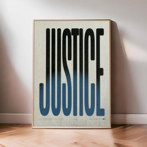 JUSTICE | Law Poster, Lawyer Decor, Law Student Gift, Attorney Office Decor, Typography Print