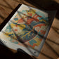 Unframed Cardia in Bloom art print lying on a wooden floor with dramatic window shadows.