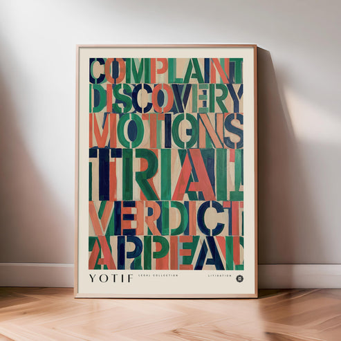 Process of Litigation | Law Wall Art Poster, Law Student Gift, Lawyer Gift, Attorney Office Decor