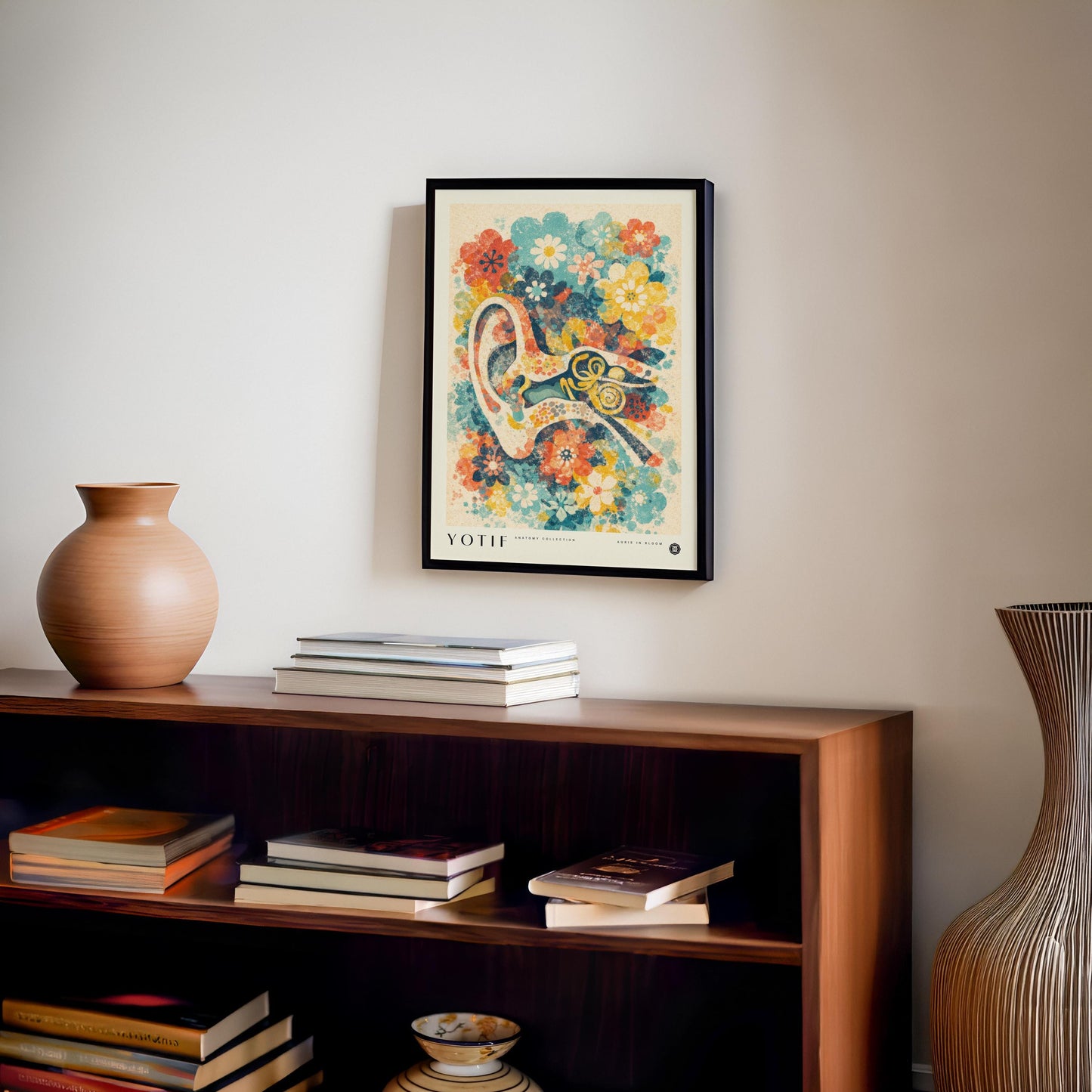 Auris in Bloom | Floral Ear Artwork, Abstract Anatomy Wall Art, Medical Print, Doctor Poster, Med School Grad Gift, Medicine Decor