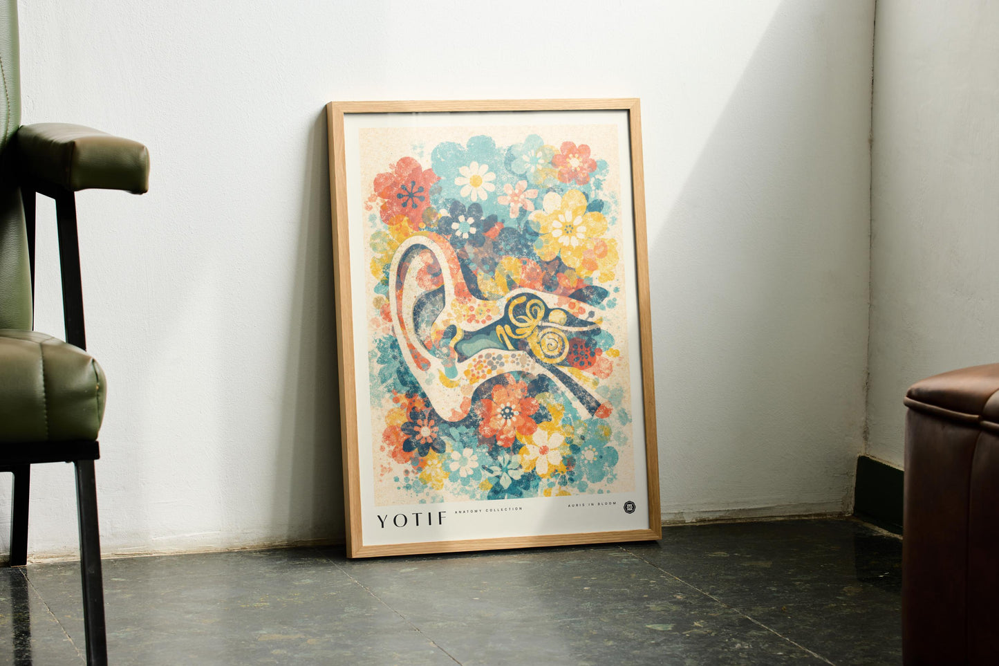 Auris in Bloom | Floral Ear Artwork, Abstract Anatomy Wall Art, Medical Print, Doctor Poster, Med School Grad Gift, Medicine Decor