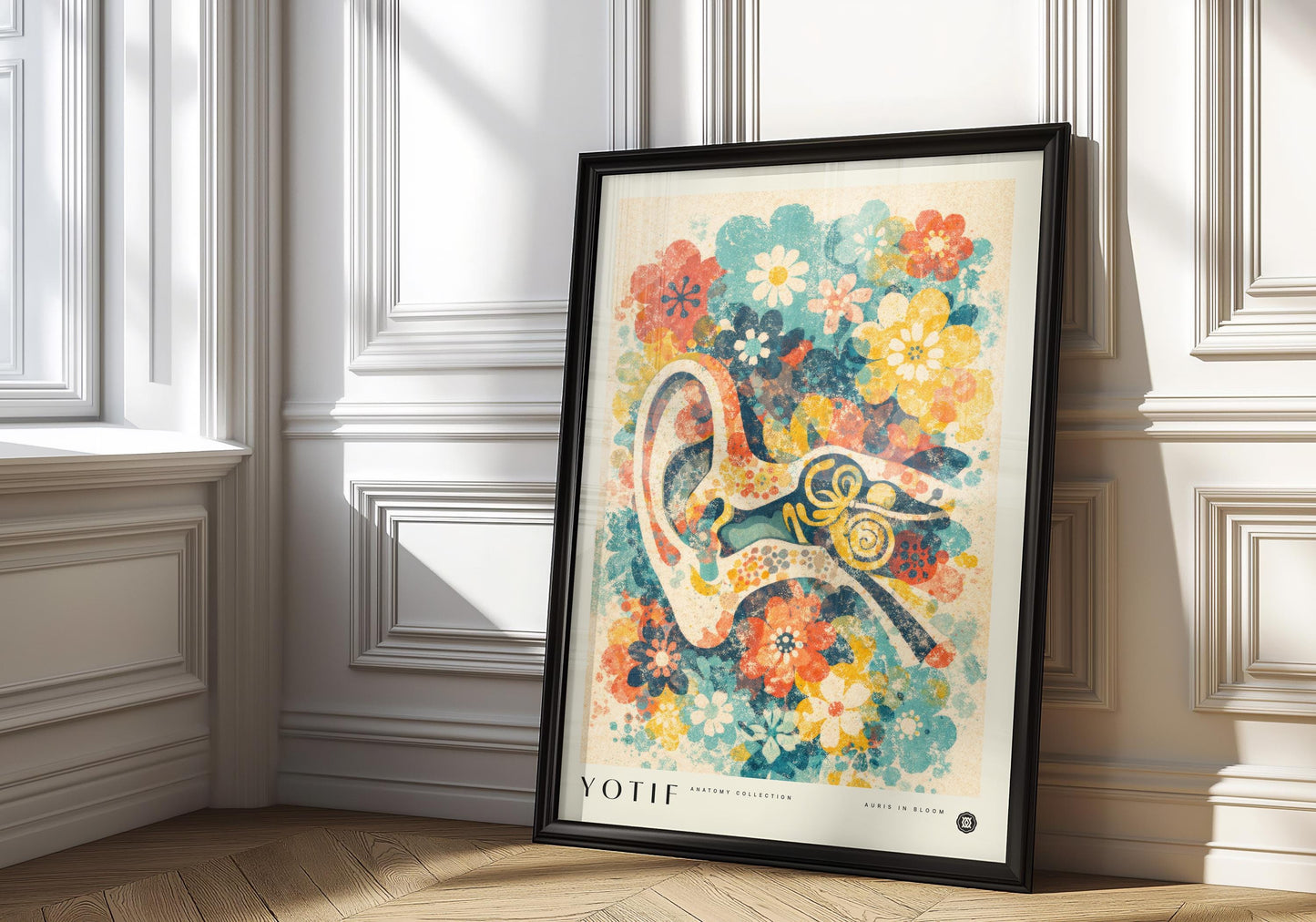 Auris in Bloom | Floral Ear Artwork, Abstract Anatomy Wall Art, Medical Print, Doctor Poster, Med School Grad Gift, Medicine Decor