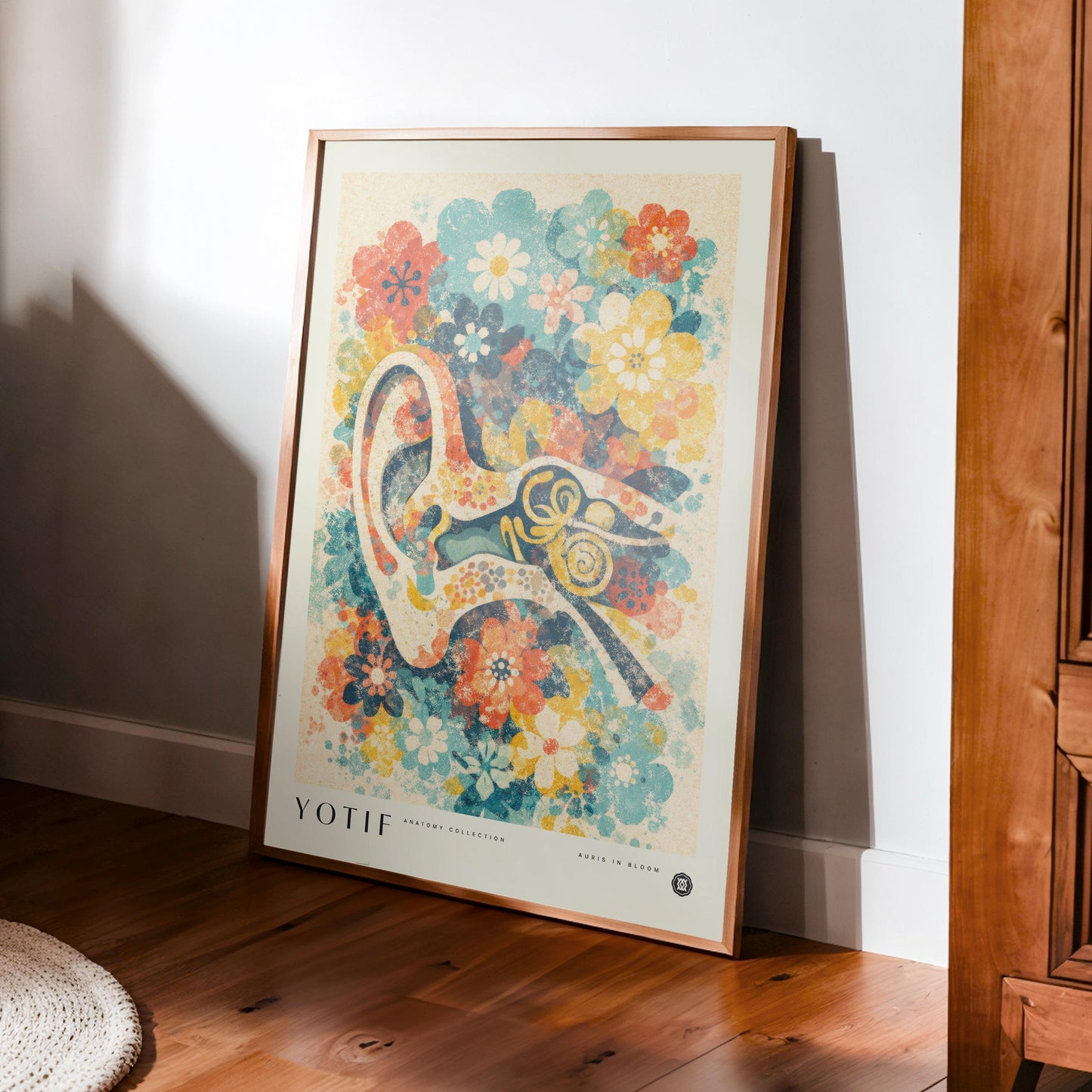 Auris in Bloom | Floral Ear Artwork, Abstract Anatomy Wall Art, Medical Print, Doctor Poster, Med School Grad Gift, Medicine Decor
