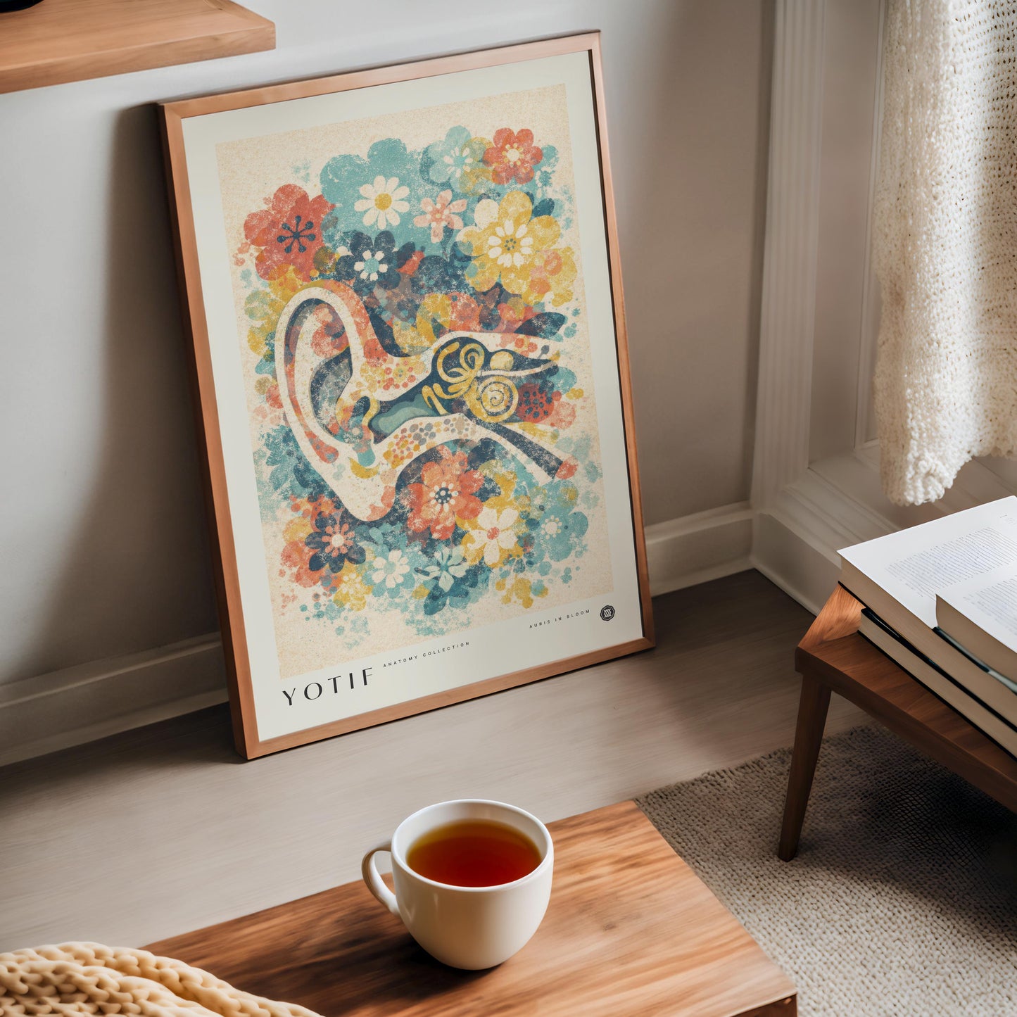 Auris in Bloom | Floral Ear Artwork, Abstract Anatomy Wall Art, Medical Print, Doctor Poster, Med School Grad Gift, Medicine Decor