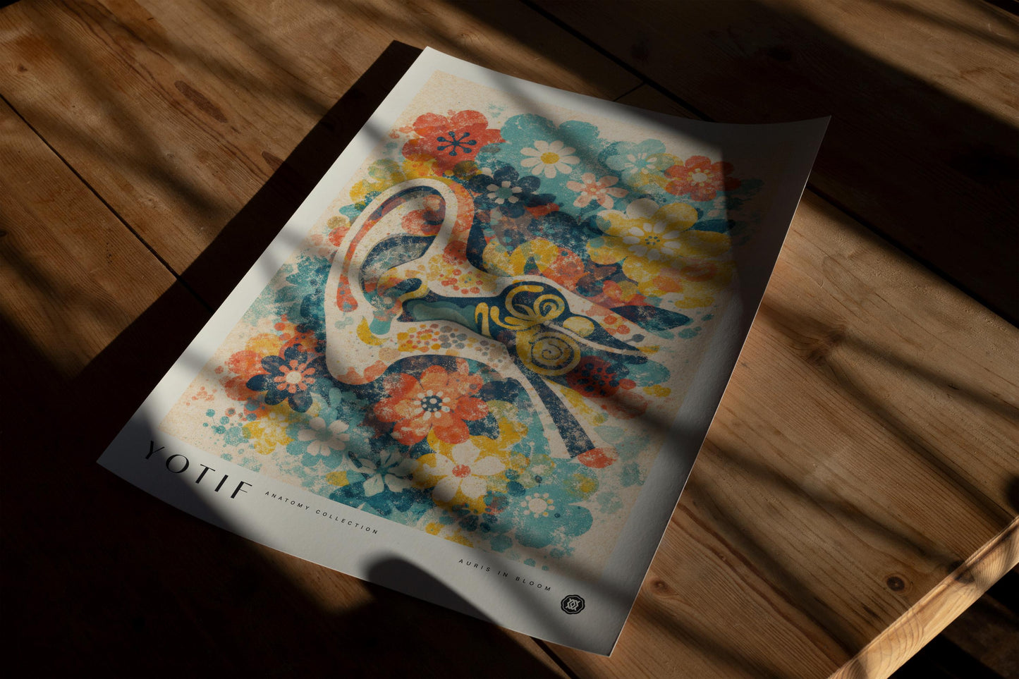 Auris in Bloom | Floral Ear Artwork, Abstract Anatomy Wall Art, Medical Print, Doctor Poster, Med School Grad Gift, Medicine Decor
