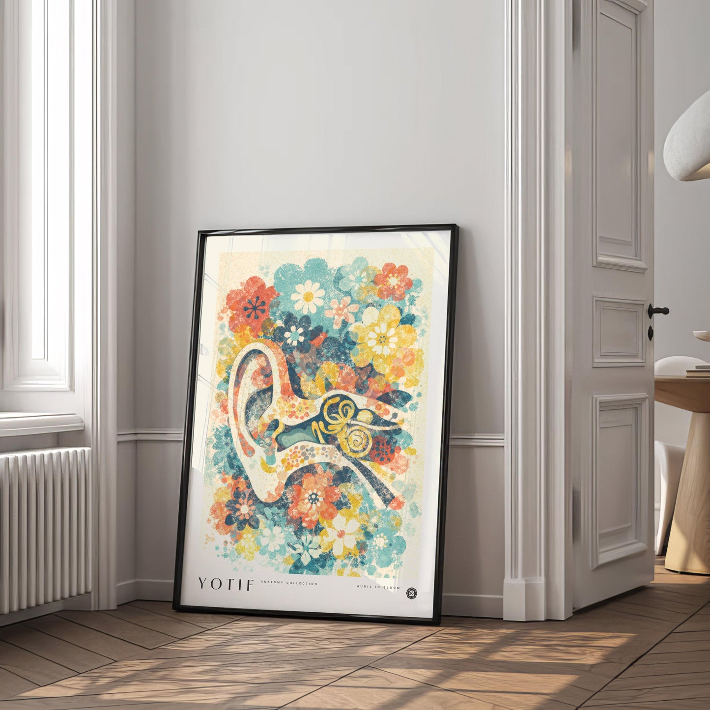 Auris in Bloom | Floral Ear Artwork, Abstract Anatomy Wall Art, Medical Print, Doctor Poster, Med School Grad Gift, Medicine Decor
