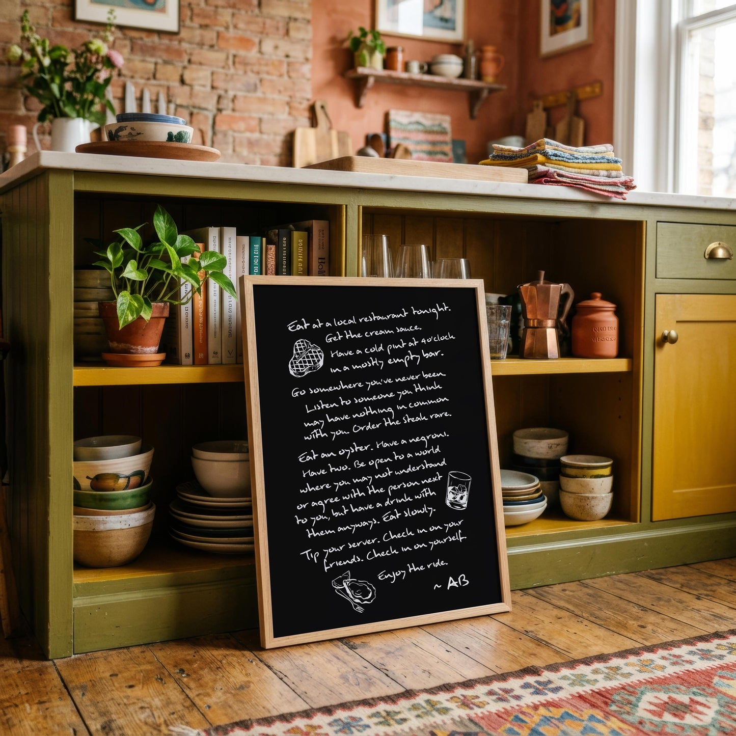 Enjoy The Ride Print - Anthony Bourdain Quote (Noir)