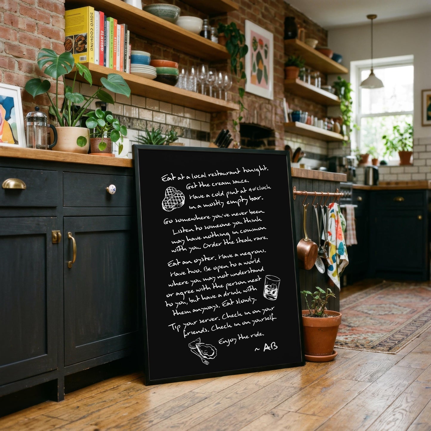 Enjoy The Ride Print - Anthony Bourdain Quote (Noir)