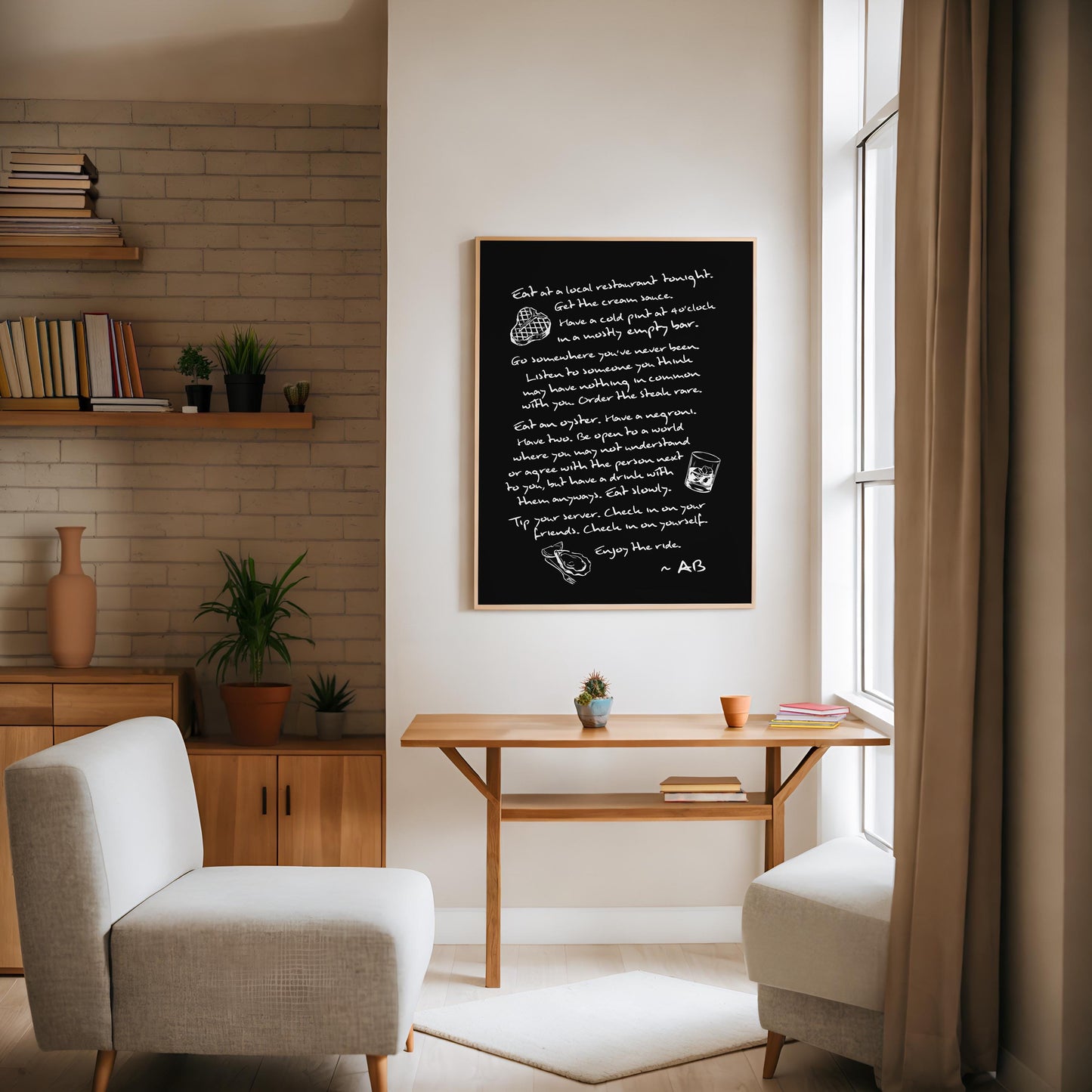 Enjoy The Ride Print - Anthony Bourdain Quote (Noir)