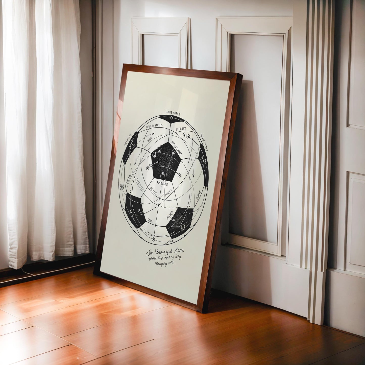 The Beautiful Game | World Cup Soccer Print, Football Wall Art, Soccer Ball Poster, Soccer Fan Gift, Sports Diagram