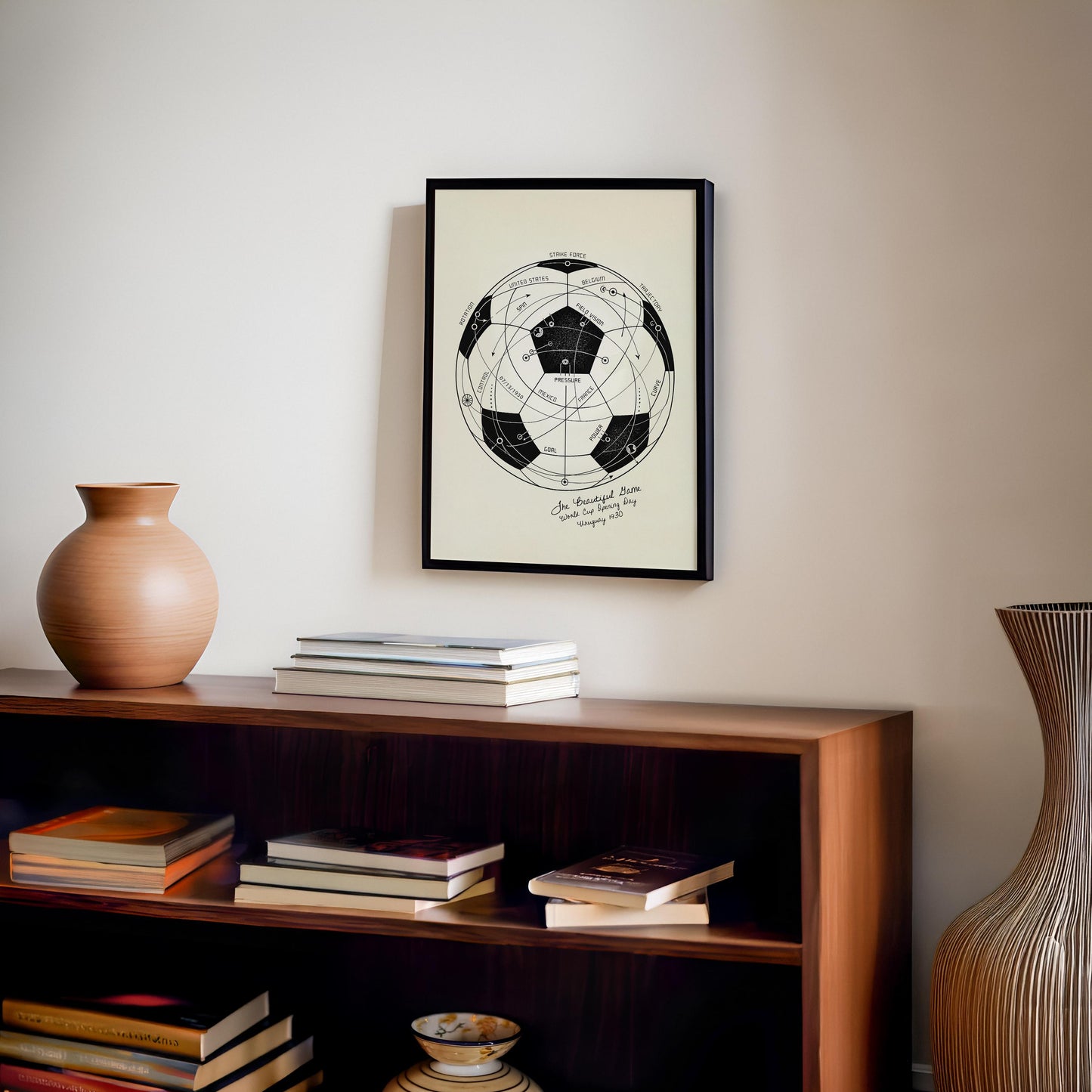 The Beautiful Game | World Cup Soccer Print, Football Wall Art, Soccer Ball Poster, Soccer Fan Gift, Sports Diagram