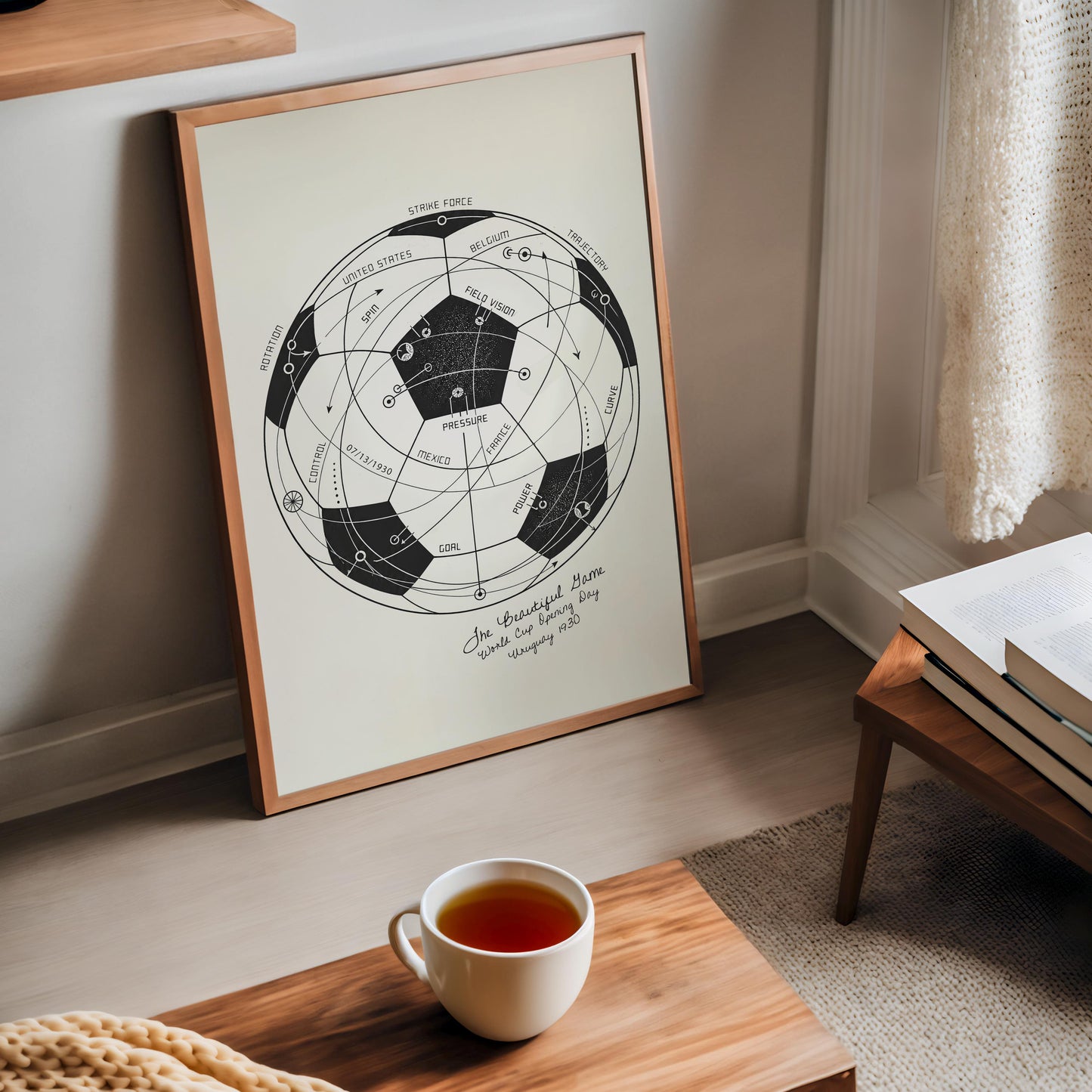 The Beautiful Game | World Cup Soccer Print, Football Wall Art, Soccer Ball Poster, Soccer Fan Gift, Sports Diagram