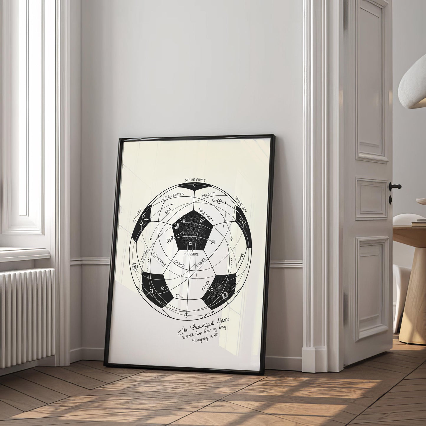 The Beautiful Game | World Cup Soccer Print, Football Wall Art, Soccer Ball Poster, Soccer Fan Gift, Sports Diagram