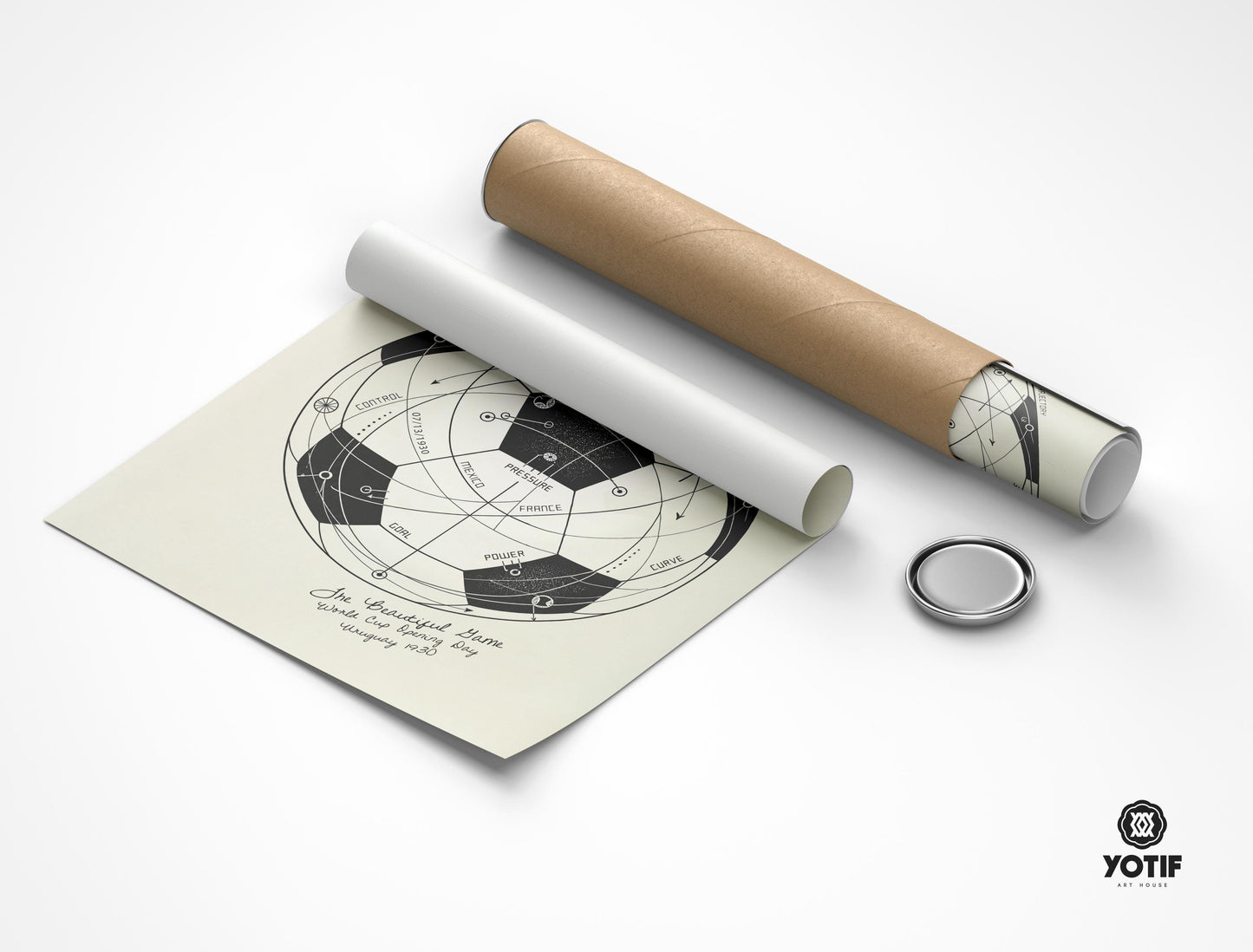 The Beautiful Game | World Cup Soccer Print, Football Wall Art, Soccer Ball Poster, Soccer Fan Gift, Sports Diagram
