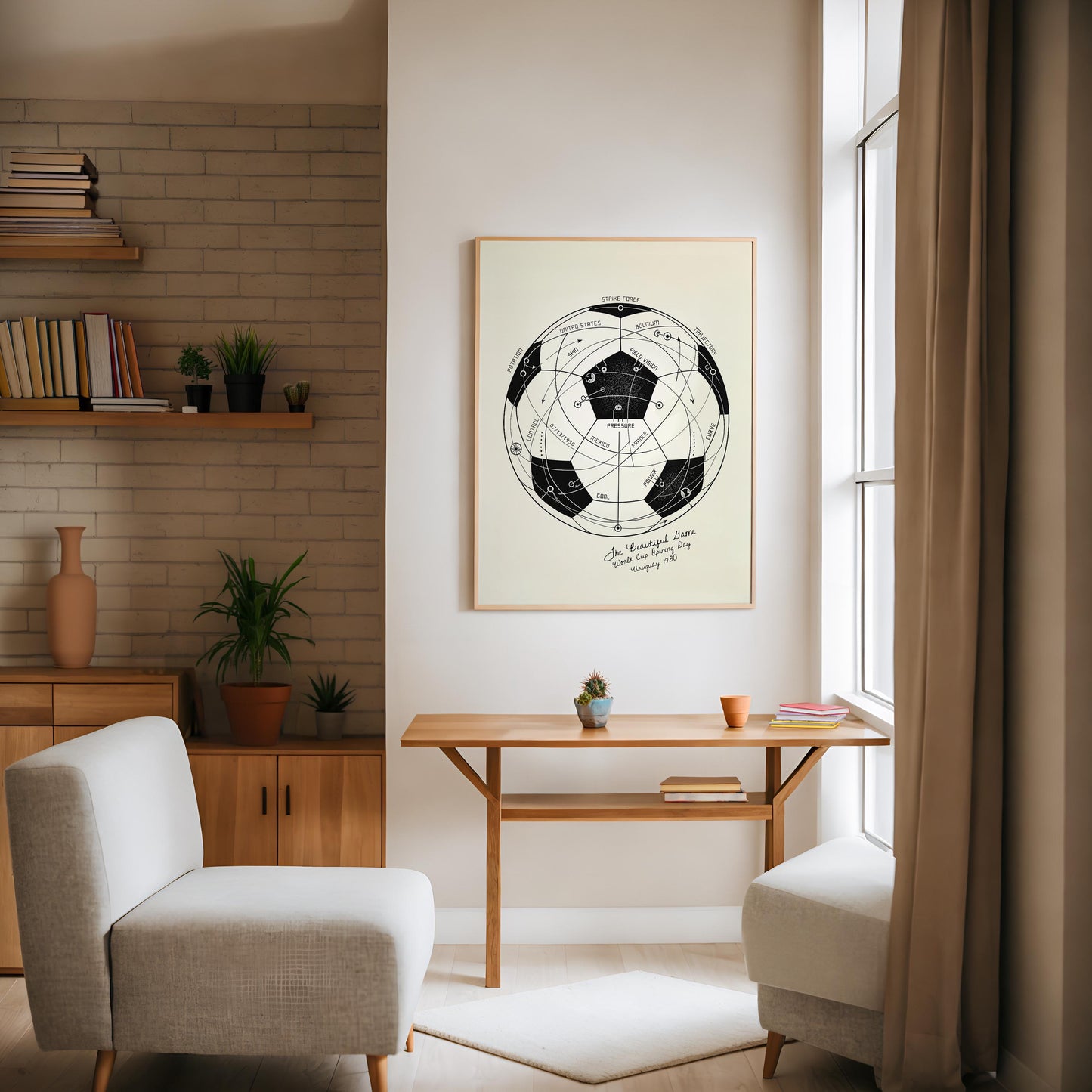 The Beautiful Game | World Cup Soccer Print, Football Wall Art, Soccer Ball Poster, Soccer Fan Gift, Sports Diagram