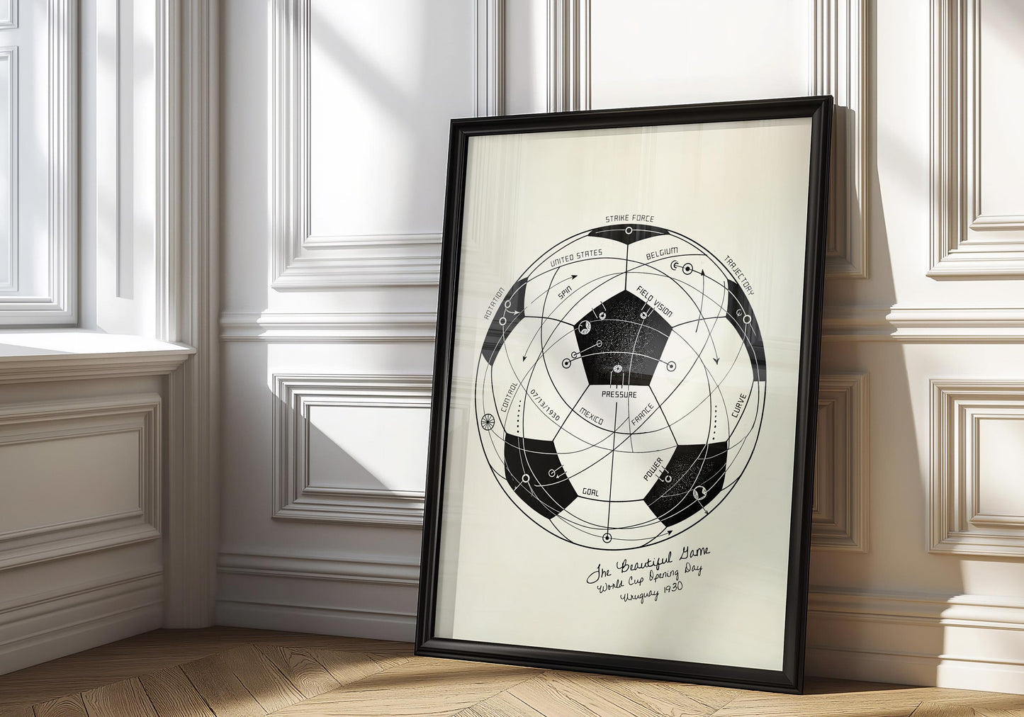 The Beautiful Game | World Cup Soccer Print, Football Wall Art, Soccer Ball Poster, Soccer Fan Gift, Sports Diagram