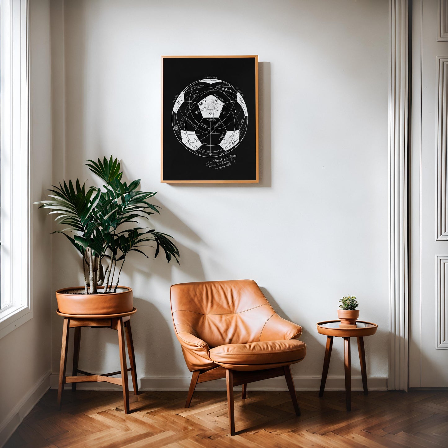 The Beautiful Game (Black) | World Cup Soccer Print, Football Wall Art, Soccer Ball Poster, Soccer Fan Gift, Sports Diagram