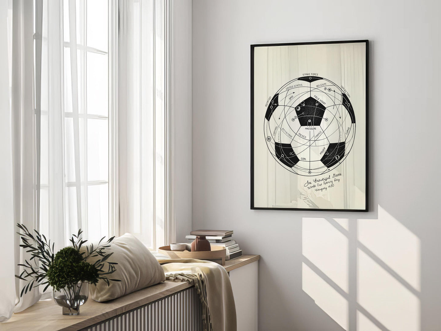 The Beautiful Game | World Cup Soccer Print, Football Wall Art, Soccer Ball Poster, Soccer Fan Gift, Sports Diagram