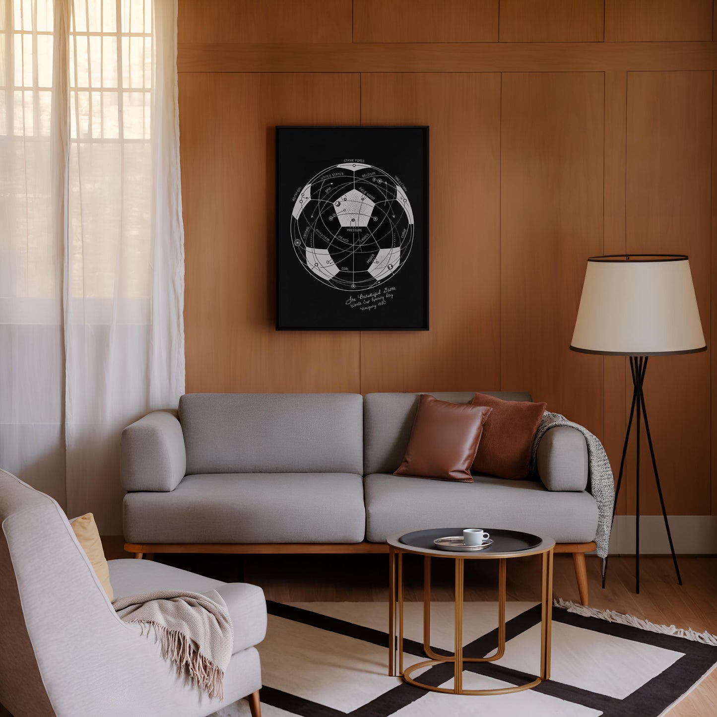 The Beautiful Game (Black) | World Cup Soccer Print, Football Wall Art, Soccer Ball Poster, Soccer Fan Gift, Sports Diagram