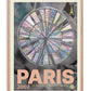 Oak-framed Paris 2002 artwork featuring an iridescent Ferris wheel and a small Eiffel Tower icon.