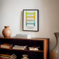 Polyvagal ladder diagram showing nervous system states, hanging bookshelf, designed for therapists and mental health spaces