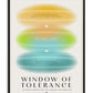 Window of Tolerance diagram wall art showing optimal arousal, hyperarousal, and hypoarousal zones, designed for mental health use